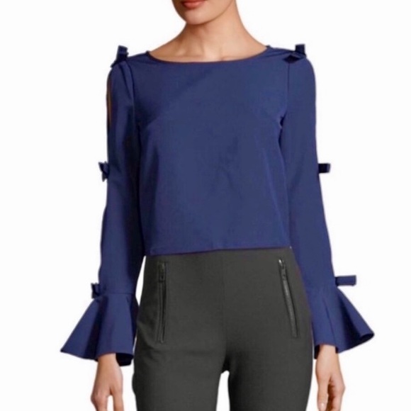 Few Moda Backless Blouse with Bow Accents - Picture 3 of 7